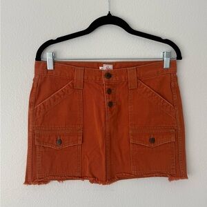 American Vintage Rust Orange Utility Mini Skirt